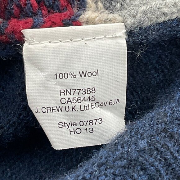 J.Crew Jeweled Fair Isle Stripe Crewneck 100% Wool Long Sleeve Sweater LG - Picture 7 of 9